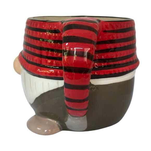 NEW Sleigh Bell Bistro Gnome Coffee/Tea Mug. With Red Striped Tobogan Hat - Picture 3 of 9
